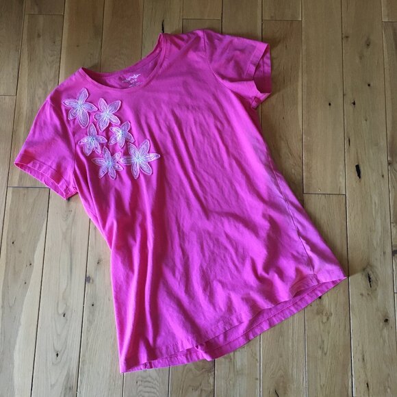 Izod Barbie Pink Floral Embroidered 100% Cotton Baby Tee - Picture 11 of 16